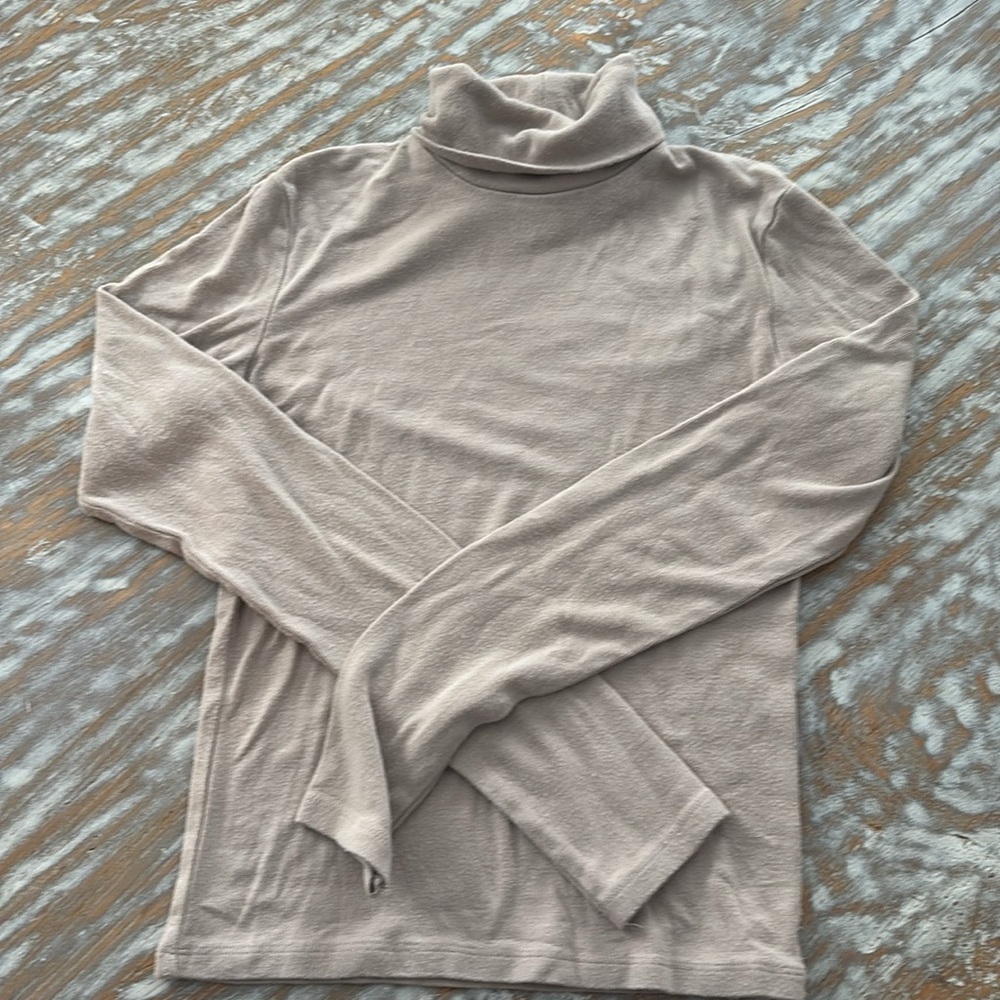 Zara, tan long sleeve comfortable shirt, size S